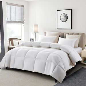 Goose Feather Down Fiber Comforter King Size - 100% Cotton Cover Duvet